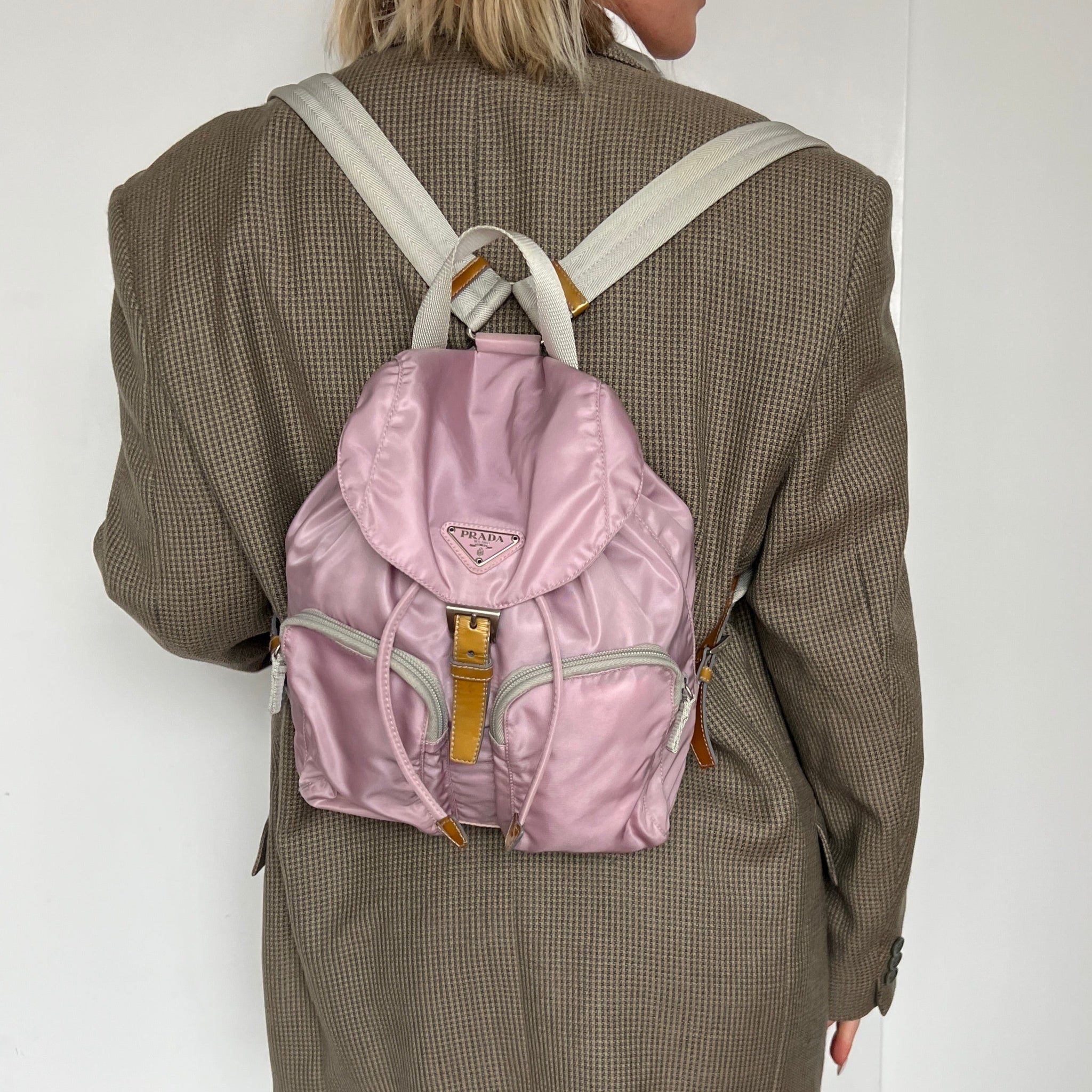 Prada Nylon Tessuto Leather Backpack - Lilac