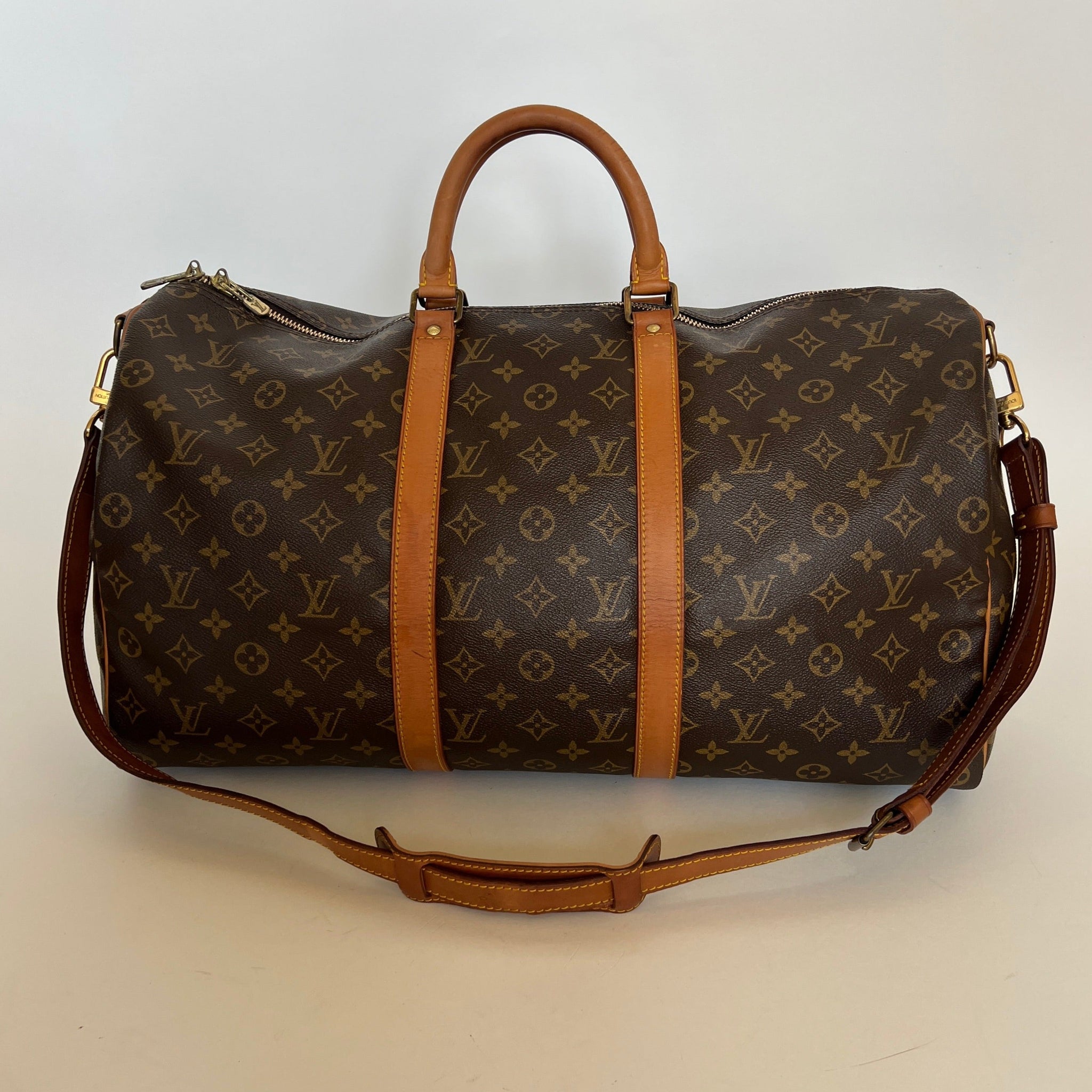 Louis Vuitton - Authenticated Keepall Handbag - Leather Brown for Women, Very Good Condition