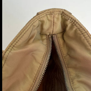 Prada Nylon Leather Tessuto Tote Bag - Beige